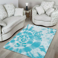 Teal Ribbon Cervical Cancer Awareness Area Rug Not Going Down Without A Fight Tie Dye - Wonder Print Shop