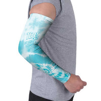 Teal Ribbon Cervical Cancer Awareness Arm Sleeves Not Going Down Without A Fight Tie Dye - Wonder Print Shop