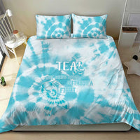 Teal Ribbon Cervical Cancer Awareness Bedding Set Not Going Down Without A Fight Tie Dye - Wonder Print Shop