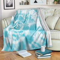 Teal Ribbon Cervical Cancer Awareness Blanket Not Going Down Without A Fight Tie Dye - Wonder Print Shop