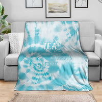 Teal Ribbon Cervical Cancer Awareness Blanket Not Going Down Without A Fight Tie Dye - Wonder Print Shop