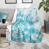 Teal Ribbon Cervical Cancer Awareness Blanket Not Going Down Without A Fight Tie Dye - Wonder Print Shop