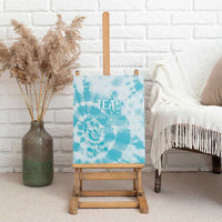 Teal Ribbon Cervical Cancer Awareness Canvas Wall Art Not Going Down Without A Fight Tie Dye - Wonder Print Shop