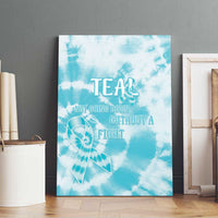 Teal Ribbon Cervical Cancer Awareness Canvas Wall Art Not Going Down Without A Fight Tie Dye - Wonder Print Shop