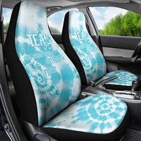 Teal Ribbon Cervical Cancer Awareness Car Seat Cover Not Going Down Without A Fight Tie Dye - Wonder Print Shop