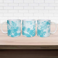 Teal Ribbon Cervical Cancer Awareness Ceramic Mug Not Going Down Without A Fight Tie Dye - Wonder Print Shop