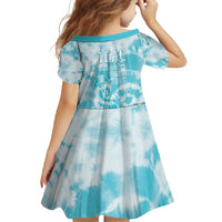 Teal Ribbon Cervical Cancer Awareness Family Matching Off Shoulder Maxi Dress and Hawaiian Shirt Not Going Down Without A Fight Tie Dye - Wonder Print Shop