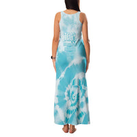 Teal Ribbon Cervical Cancer Awareness Family Matching Tank Maxi Dress and Hawaiian Shirt Not Going Down Without A Fight Tie Dye - Wonder Print Shop