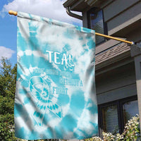 Teal Ribbon Cervical Cancer Awareness Garden Flag Not Going Down Without A Fight Tie Dye - Wonder Print Shop