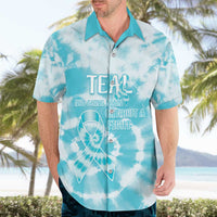 Teal Ribbon Cervical Cancer Awareness Hawaiian Shirt Not Going Down Without A Fight Tie Dye - Wonder Print Shop