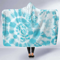 Teal Ribbon Cervical Cancer Awareness Hooded Blanket Not Going Down Without A Fight Tie Dye - Wonder Print Shop