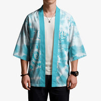 Teal Ribbon Cervical Cancer Awareness Kimono Not Going Down Without A Fight Tie Dye - Wonder Print Shop