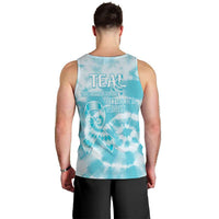 Teal Ribbon Cervical Cancer Awareness Men Tank Top Not Going Down Without A Fight Tie Dye - Wonder Print Shop