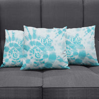 Teal Ribbon Cervical Cancer Awareness Pillow Cover Not Going Down Without A Fight Tie Dye - Wonder Print Shop