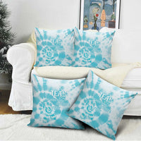 Teal Ribbon Cervical Cancer Awareness Pillow Cover Not Going Down Without A Fight Tie Dye - Wonder Print Shop