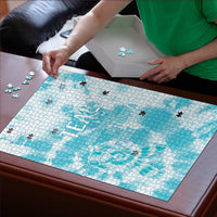 Teal Ribbon Cervical Cancer Awareness Puzzle Not Going Down Without A Fight Tie Dye - Wonder Print Shop