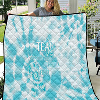 Teal Ribbon Cervical Cancer Awareness Quilt Not Going Down Without A Fight Tie Dye - Wonder Print Shop
