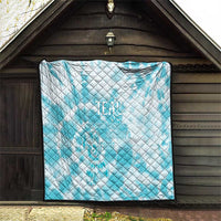 Teal Ribbon Cervical Cancer Awareness Quilt Not Going Down Without A Fight Tie Dye - Wonder Print Shop