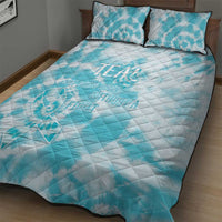 Teal Ribbon Cervical Cancer Awareness Quilt Bed Set Not Going Down Without A Fight Tie Dye - Wonder Print Shop