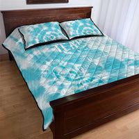 Teal Ribbon Cervical Cancer Awareness Quilt Bed Set Not Going Down Without A Fight Tie Dye - Wonder Print Shop