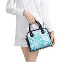 Teal Ribbon Cervical Cancer Awareness Shoulder Handbag Not Going Down Without A Fight Tie Dye - Wonder Print Shop