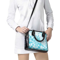 Teal Ribbon Cervical Cancer Awareness Shoulder Handbag Not Going Down Without A Fight Tie Dye - Wonder Print Shop