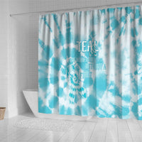 Teal Ribbon Cervical Cancer Awareness Shower Curtain Not Going Down Without A Fight Tie Dye - Wonder Print Shop