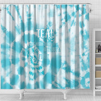 Teal Ribbon Cervical Cancer Awareness Shower Curtain Not Going Down Without A Fight Tie Dye - Wonder Print Shop