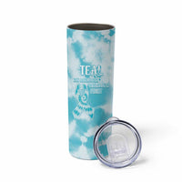 Teal Ribbon Cervical Cancer Awareness Skinny Tumbler Not Going Down Without A Fight Tie Dye - Wonder Print Shop