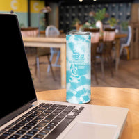 Teal Ribbon Cervical Cancer Awareness Skinny Tumbler Not Going Down Without A Fight Tie Dye - Wonder Print Shop