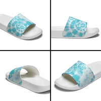 Teal Ribbon Cervical Cancer Awareness Slide Sandals Not Going Down Without A Fight Tie Dye - Wonder Print Shop