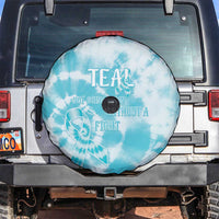 Teal Ribbon Cervical Cancer Awareness Spare Tire Cover Not Going Down Without A Fight Tie Dye - Wonder Print Shop
