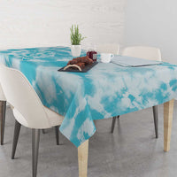 Teal Ribbon Cervical Cancer Awareness Tablecloth Not Going Down Without A Fight Tie Dye - Wonder Print Shop
