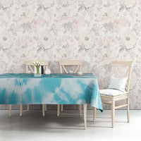 Teal Ribbon Cervical Cancer Awareness Tablecloth Not Going Down Without A Fight Tie Dye - Wonder Print Shop