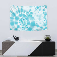 Teal Ribbon Cervical Cancer Awareness Tapestry Not Going Down Without A Fight Tie Dye - Wonder Print Shop