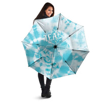 Teal Ribbon Cervical Cancer Awareness Umbrella Not Going Down Without A Fight Tie Dye - Wonder Print Shop