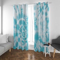 Teal Ribbon Cervical Cancer Awareness Window Curtain Not Going Down Without A Fight Tie Dye - Wonder Print Shop