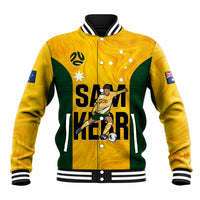 Australia Soccer Baseball Jacket Sam Kerr Matildas Proud 2023 World Cup Yellow - Wonder Print Shop