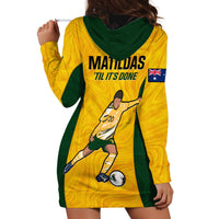 Australia Soccer Hoodie Dress Sam Kerr Matildas Proud 2023 World Cup Yellow - Wonder Print Shop