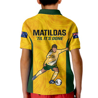 Australia Soccer Kid Polo Shirt Sam Kerr Matildas Proud 2023 World Cup Yellow - Wonder Print Shop