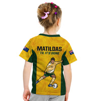 Australia Soccer Kid T Shirt Sam Kerr Matildas Proud 2023 World Cup Yellow - Wonder Print Shop