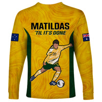Australia Soccer Long Sleeve Shirt Sam Kerr Matildas Proud 2023 World Cup Yellow - Wonder Print Shop