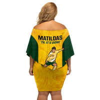 Australia Soccer Off Shoulder Short Dress Sam Kerr Matildas Proud 2023 World Cup Yellow - Wonder Print Shop