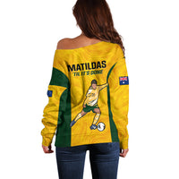 Australia Soccer Off Shoulder Sweater Sam Kerr Matildas Proud 2023 World Cup Yellow - Wonder Print Shop