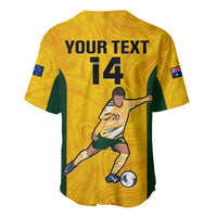 Custom Australia Soccer Baseball Jersey Sam Kerr Matildas Proud 2023 World Cup Yellow - Wonder Print Shop