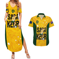 Custom Australia Soccer Couples Matching Summer Maxi Dress and Hawaiian Shirt Sam Kerr Matildas Proud 2023 World Cup Yellow - Wonder Print Shop