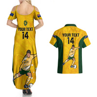 Custom Australia Soccer Couples Matching Summer Maxi Dress and Hawaiian Shirt Sam Kerr Matildas Proud 2023 World Cup Yellow - Wonder Print Shop