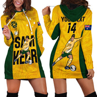 Custom Australia Soccer Hoodie Dress Sam Kerr Matildas Proud 2023 World Cup Yellow - Wonder Print Shop