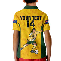 Custom Australia Soccer Kid Polo Shirt Sam Kerr Matildas Proud 2023 World Cup Yellow - Wonder Print Shop
