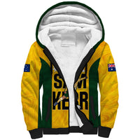Custom Australia Soccer Sherpa Hoodie Sam Kerr Matildas Proud 2023 World Cup Yellow - Wonder Print Shop